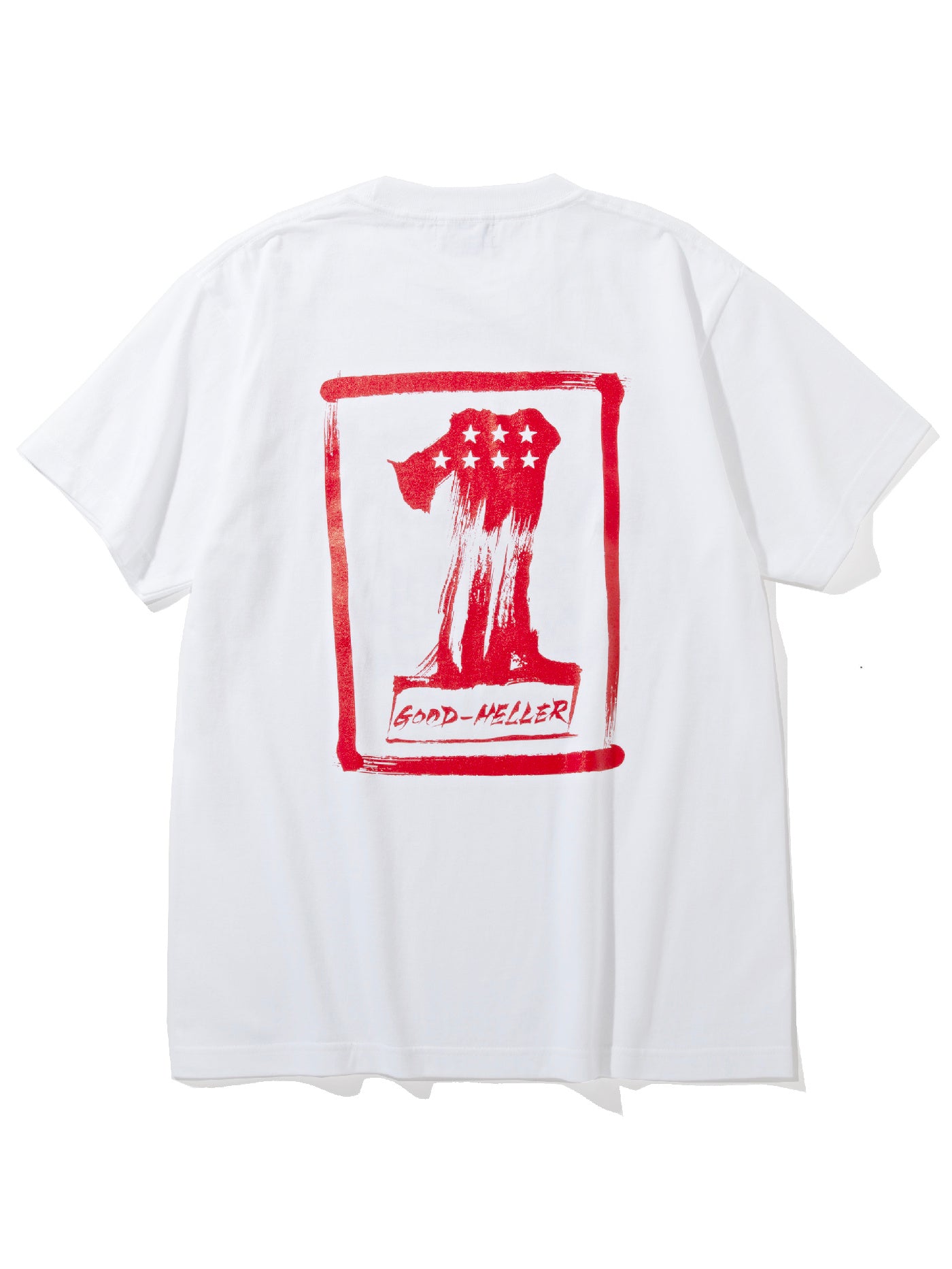 GOOD HELLER | JP CALLIGRAPHY EAGLE T-SHIRT - White/Red