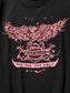 GOOD HELLER | JP CALLIGRAPHY EAGLE T-SHIRT - Ink Black/Pink