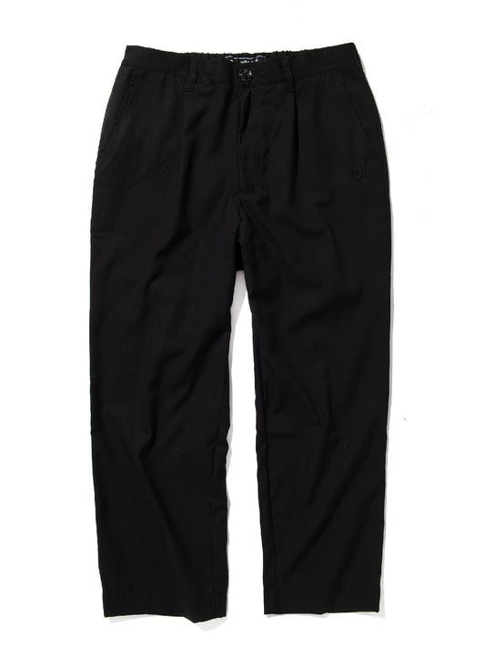 GOOD HELLER | POLYESTER RAYON ONE TUCK EASY SLACKS - Black