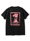 GOOD HELLER | JP CALLIGRAPHY EAGLE T-SHIRT - Ink Black/Pink
