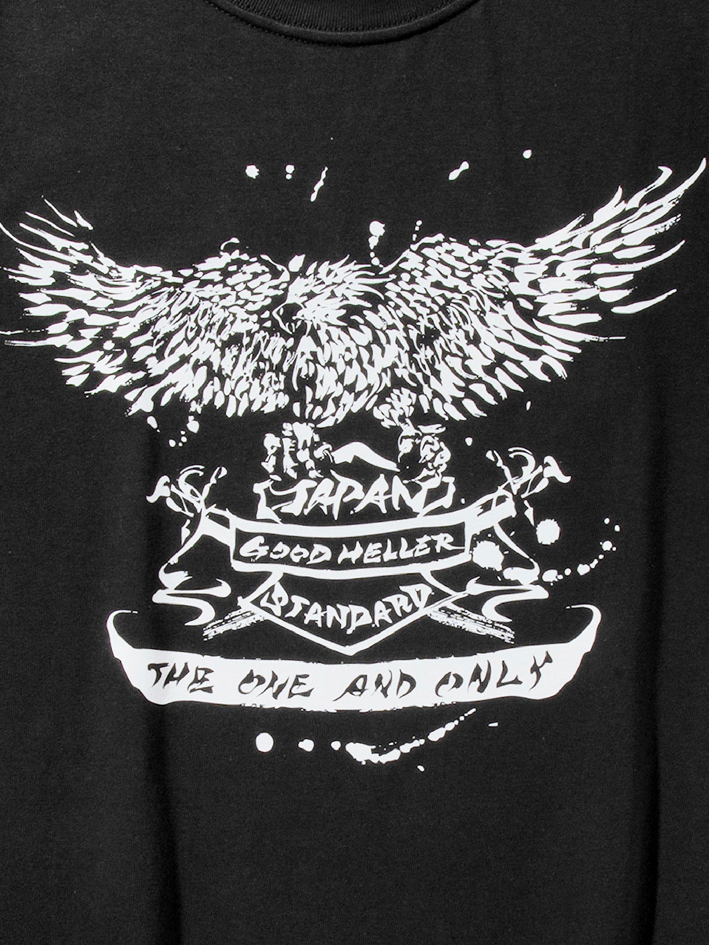 GOOD HELLER | JP CALLIGRAPHY EAGLE T-SHIRT - Ink Black/White