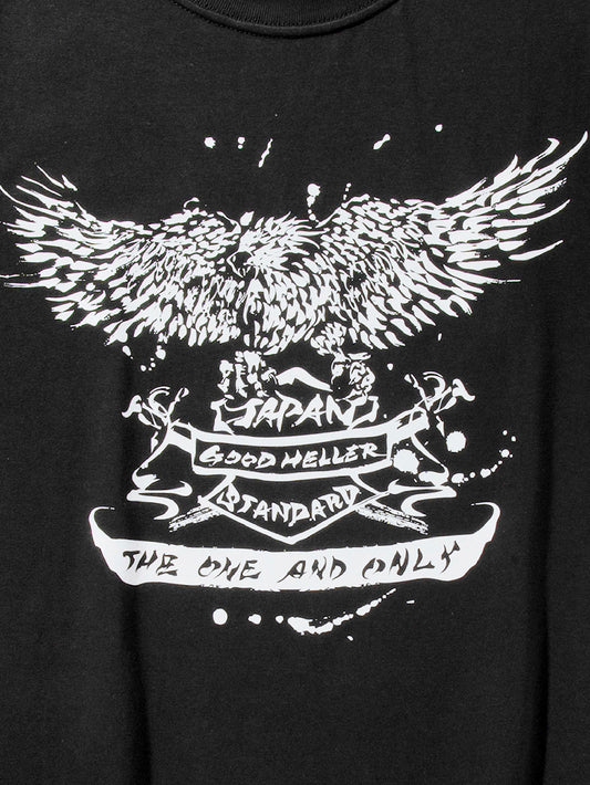 【8.2 (Sat) 12:00 Release】GOOD HELLER | JP CALLIGRAPHY EAGLE T-SHIRT - Ink Black/White