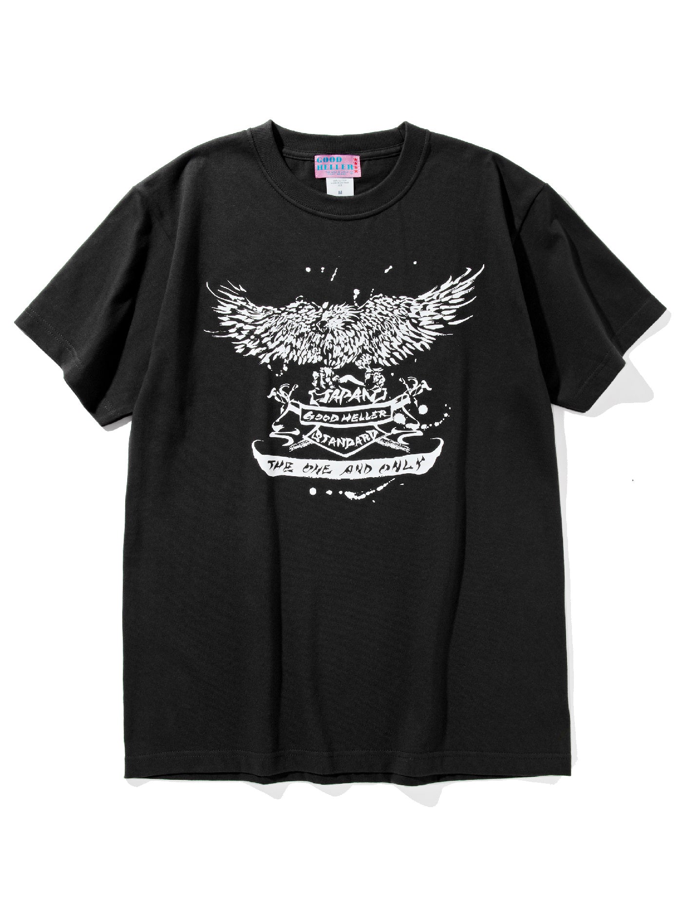 GOOD HELLER | JP CALLIGRAPHY EAGLE T-SHIRT - Ink Black/White
