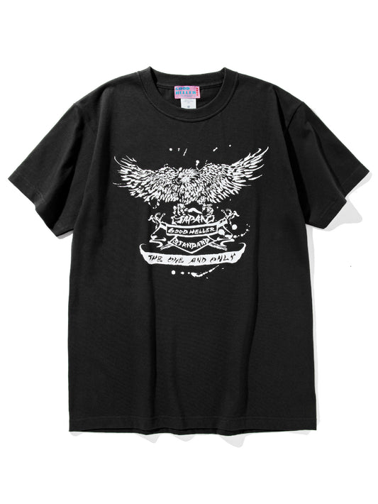 【8.2 (Sat) 12:00 Release】GOOD HELLER | JP CALLIGRAPHY EAGLE T-SHIRT - Ink Black/White