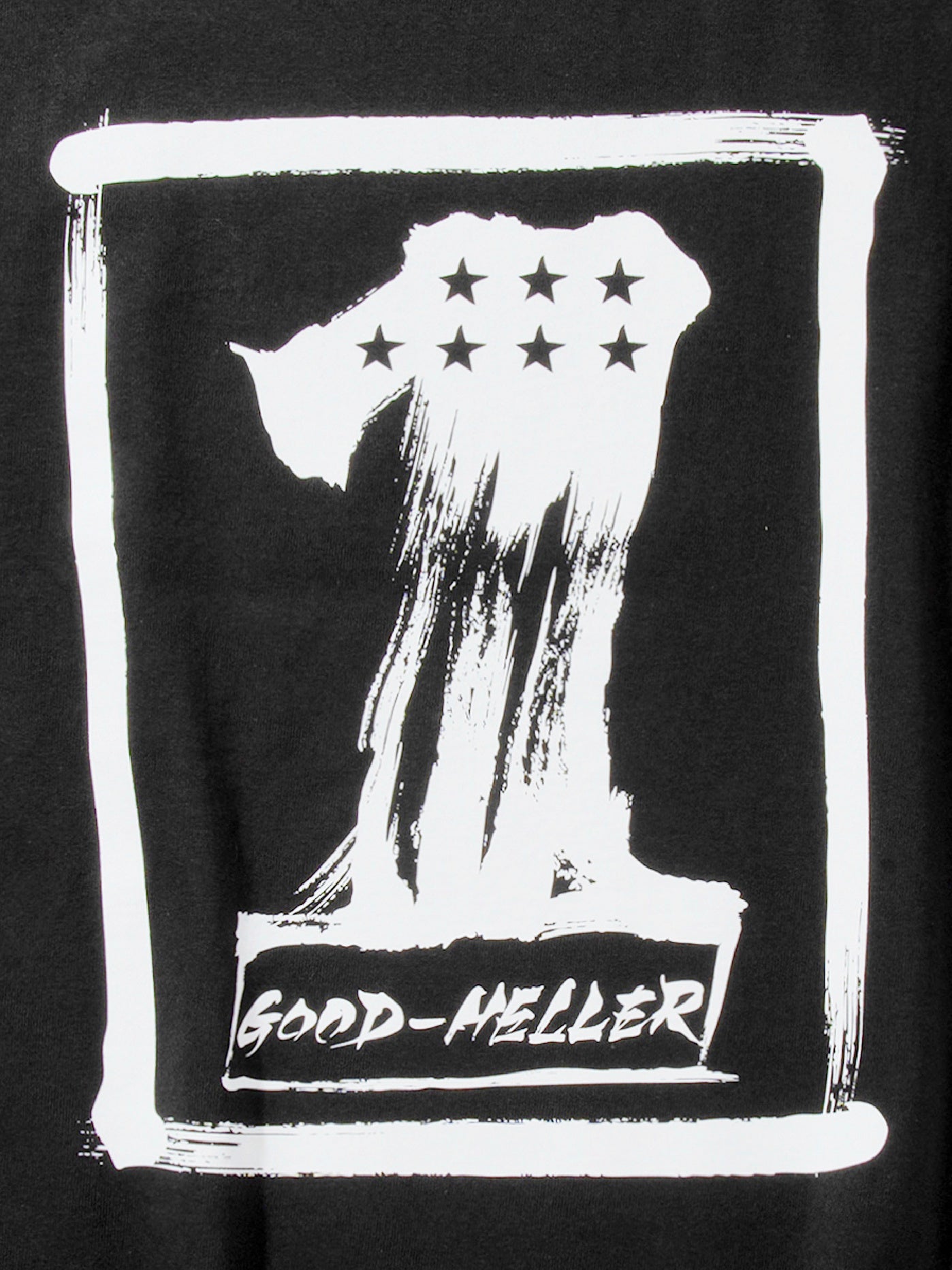 GOOD HELLER | JP CALLIGRAPHY EAGLE T-SHIRT - Ink Black/White