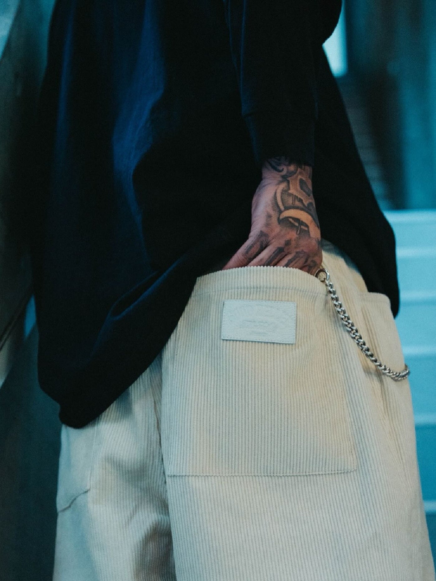 【12.27 (Sat) 12:00 Release】GOOD HELLER | CORDUROY WIDE STRAIGHT EASY PANTS - Ivory