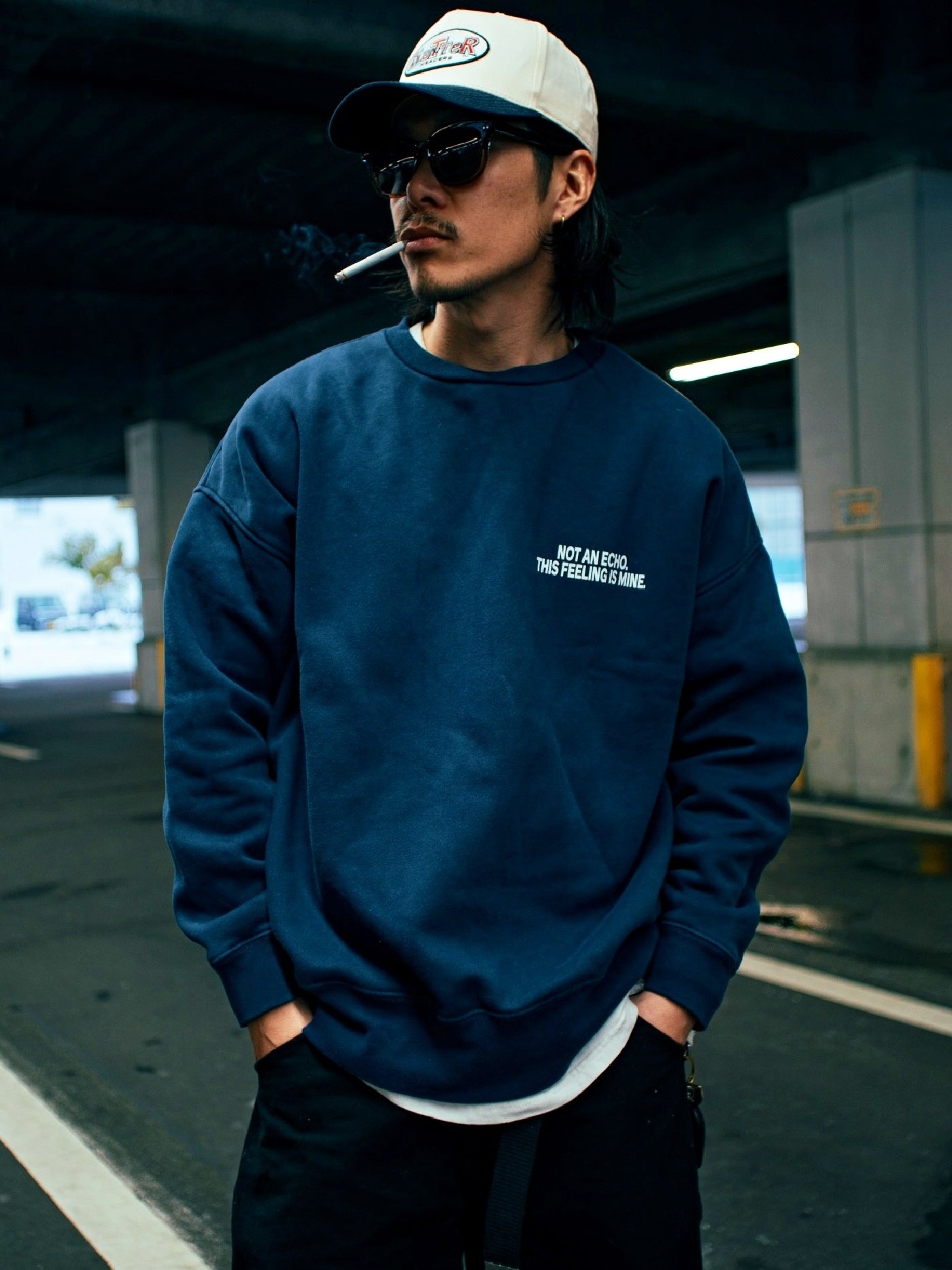 【2.7 (Sat) 12:00 Release】FLUTTER | Double Dyeing B/S Sweat - Navy