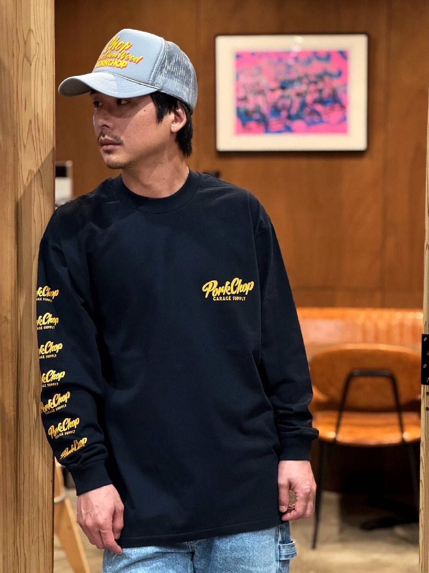 【3.29 (Sun) 12:00 Release】PORKCHOP | SCRIPT PORK L/S TEE - White