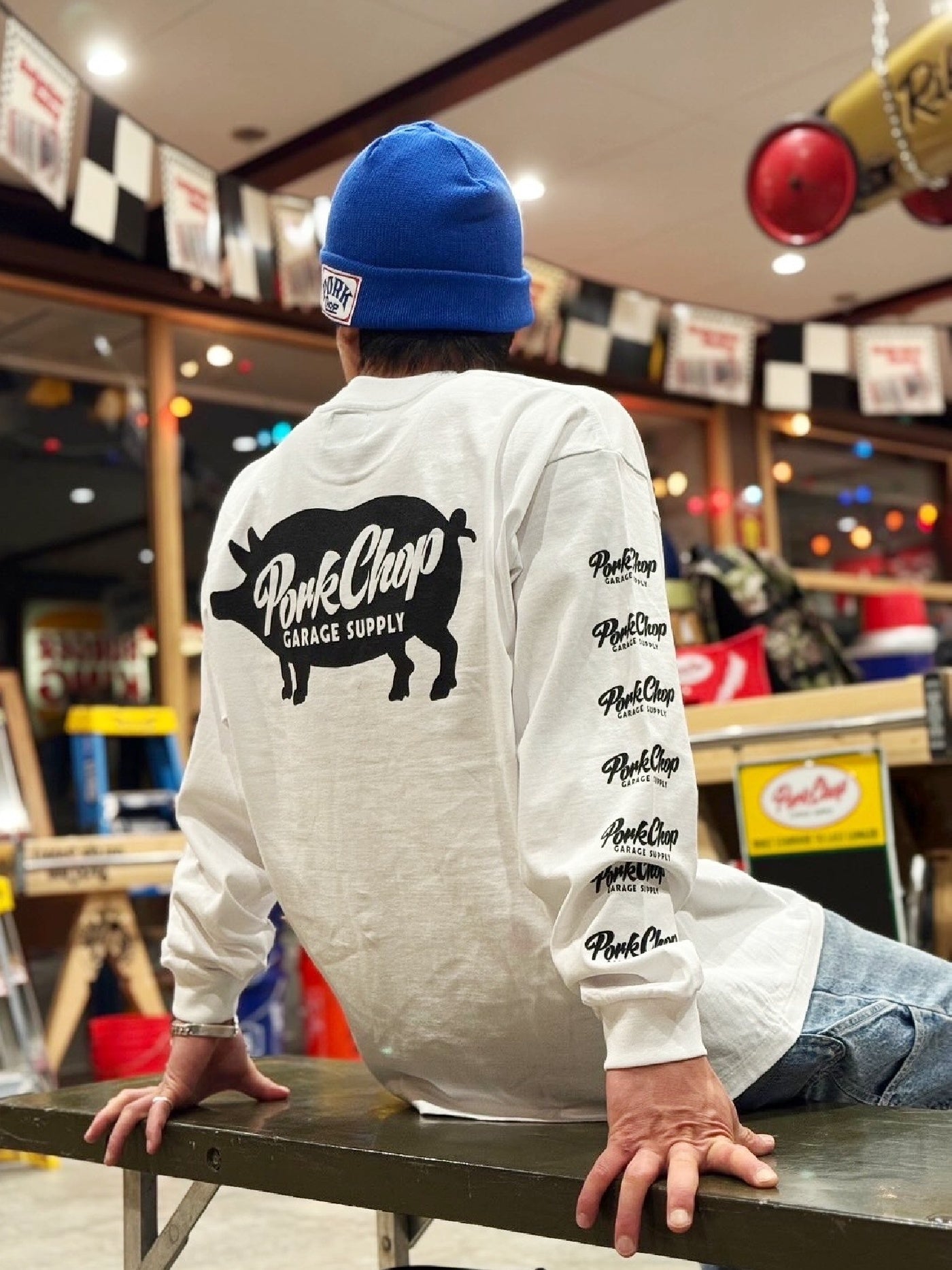 【3.29 (Sun) 12:00 Release】PORKCHOP | SCRIPT PORK L/S TEE - White