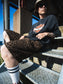 FLUTTER | The Holiday -Comfy fit- Cotton Twill Leopard Easy Short Pants - Brown