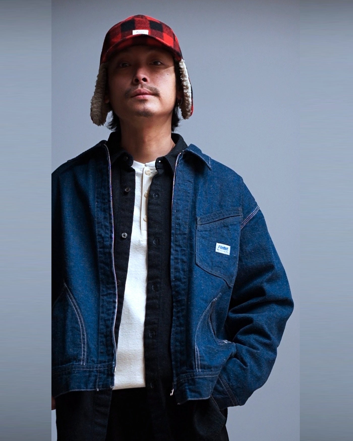 RADIALL | STEPSIDES - ZIP UP BLOUSON - Indigo