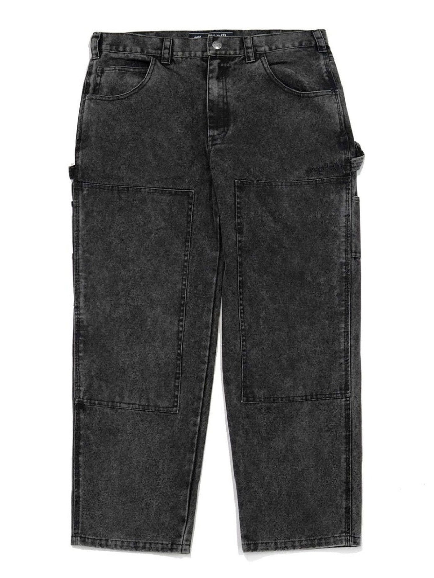 【10.25 (Sat) 12:00 Release】GOOD HELLER | HEAVY CANVAS DOUBLE KNEE PAINTER PANTS - Faded Black