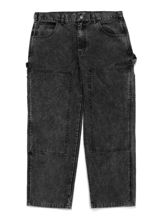 【10.25 (Sat) 12:00 Release】GOOD HELLER | HEAVY CANVAS DOUBLE KNEE PAINTER PANTS - Faded Black