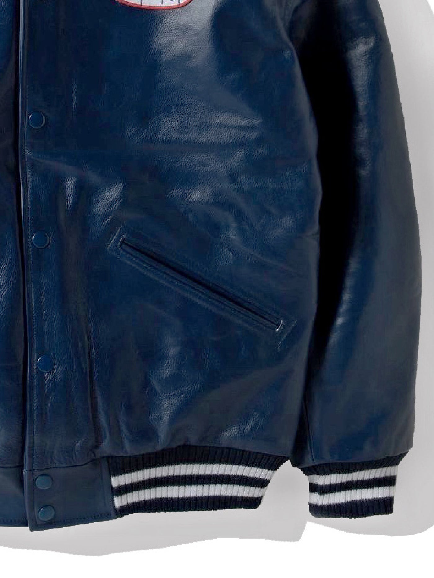 【12.27 (Sat) 12:00 Release】GOOD HELLER | LIGHT LEATHER AWARD JACKET - Navy