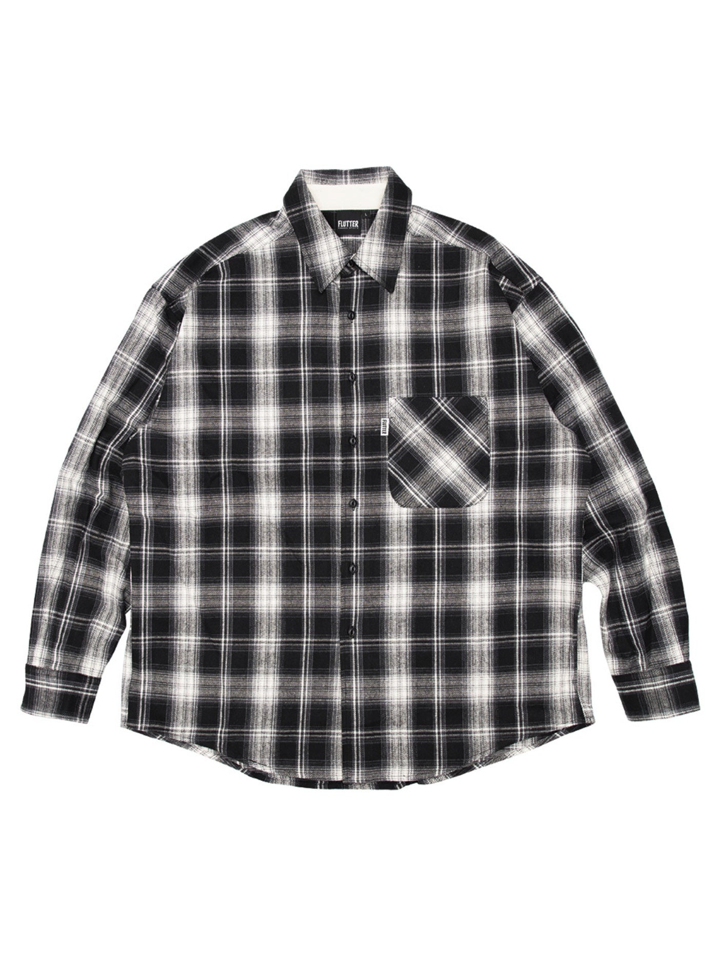 【11.16 (Sat) 12:00 Release】FLUTTER | Regular Collar Check Shirt - Black