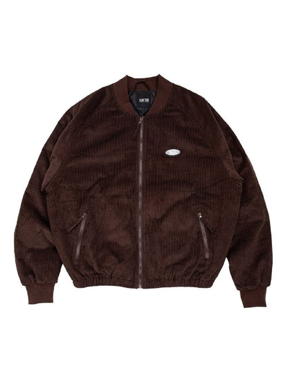 FLUTTER | Corduroy Padded Bomber Jacket - Brown