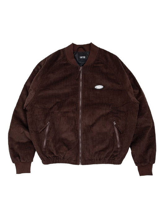 FLUTTER | Corduroy Padded Bomber Jacket - Brown