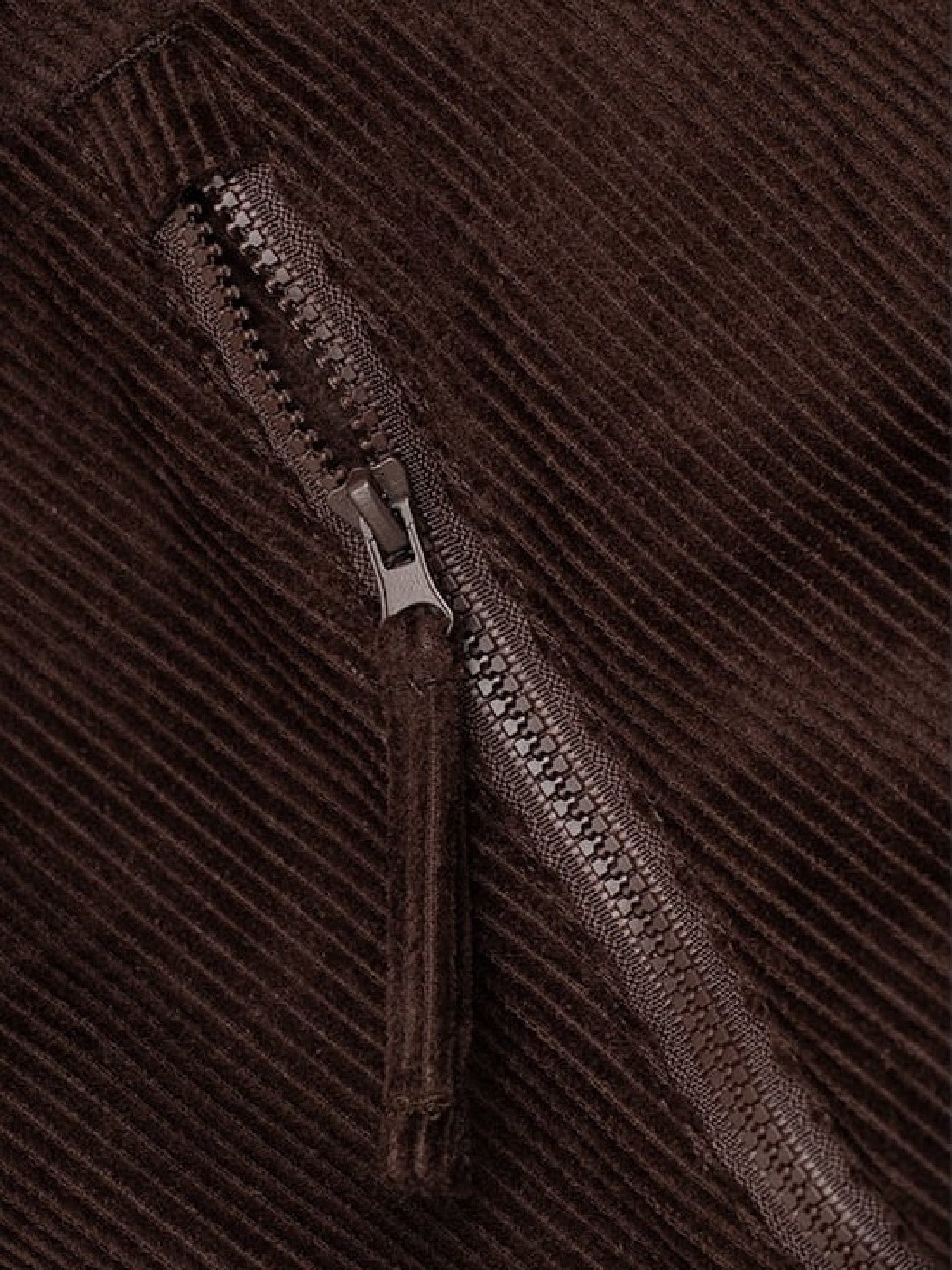 FLUTTER | Corduroy Padded Bomber Jacket - Brown