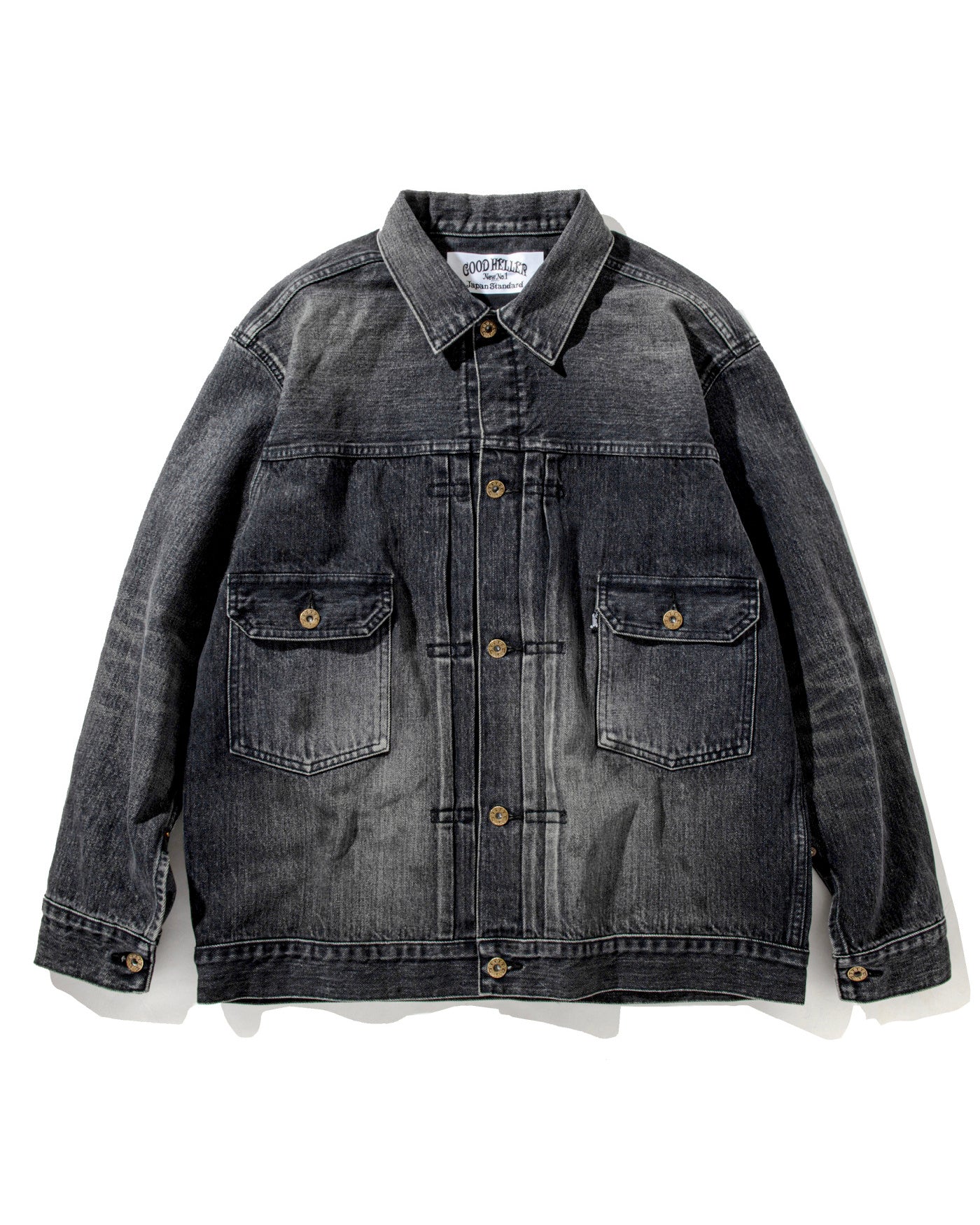 GOOD HELLER | USED WASH BLK 2ND TYPE WIDE DENIM JACKET