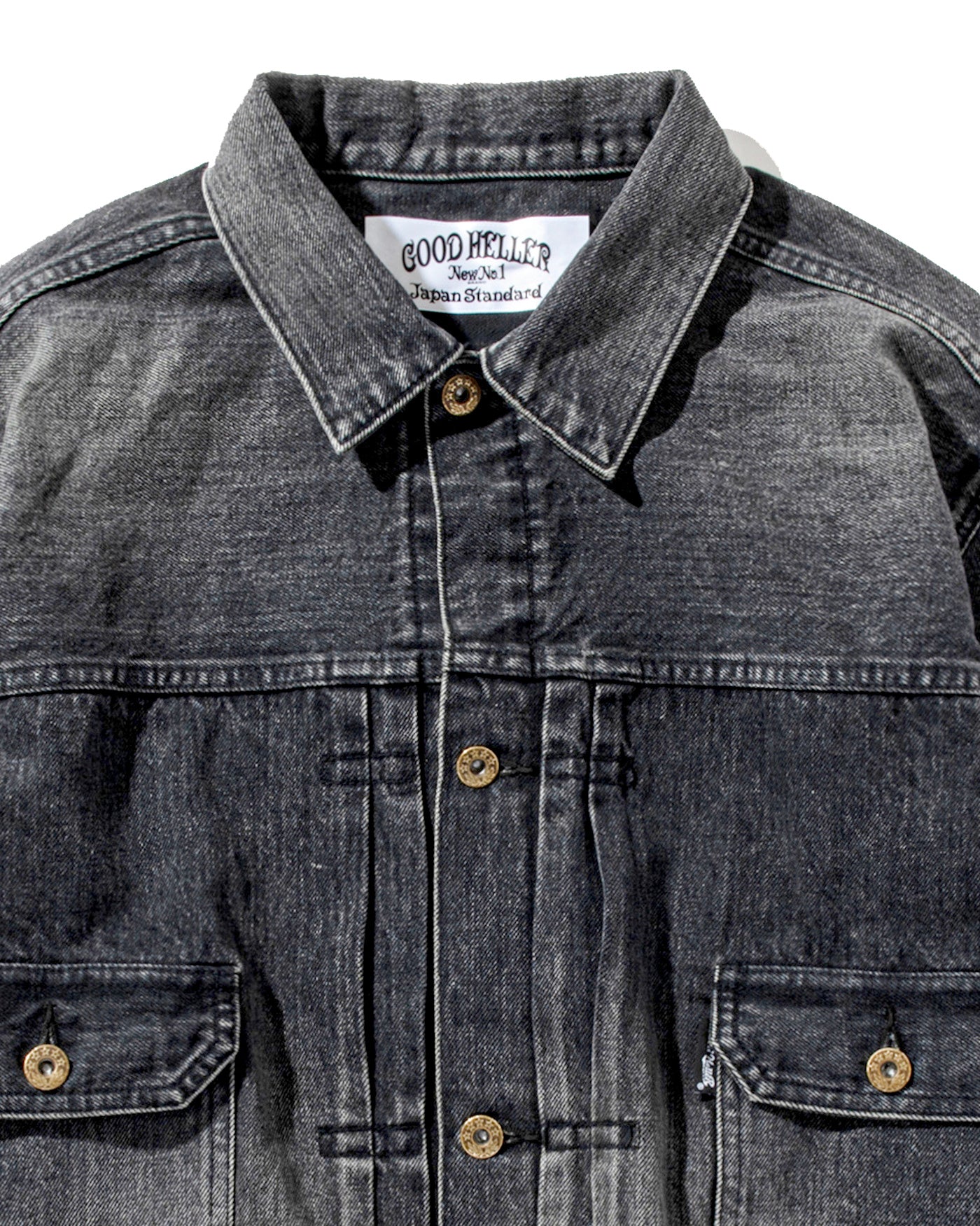 GOOD HELLER | USED WASH BLK 2ND TYPE WIDE DENIM JACKET