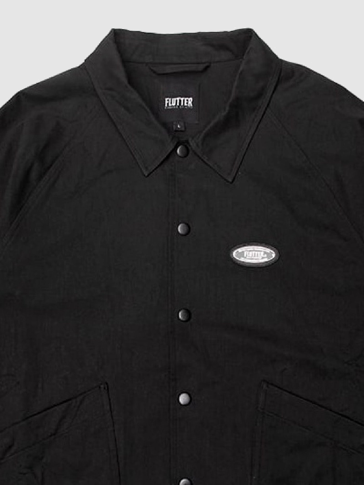 FLUTTER | "The Dress" Cotton Twill Coach Jacket - Black