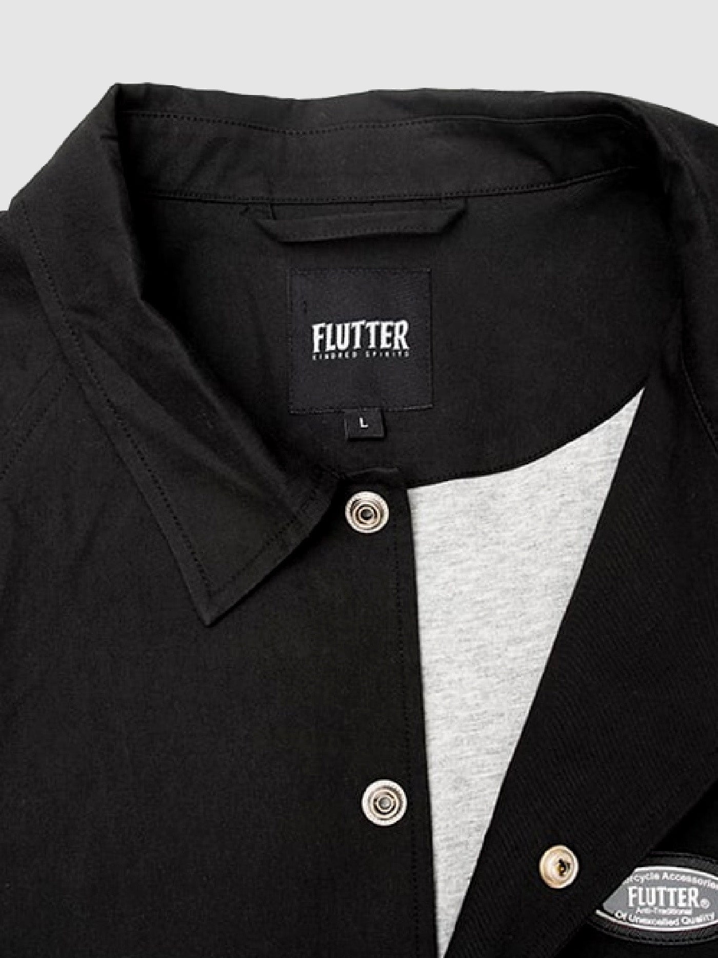 FLUTTER | "The Dress" Cotton Twill Coach Jacket - Black