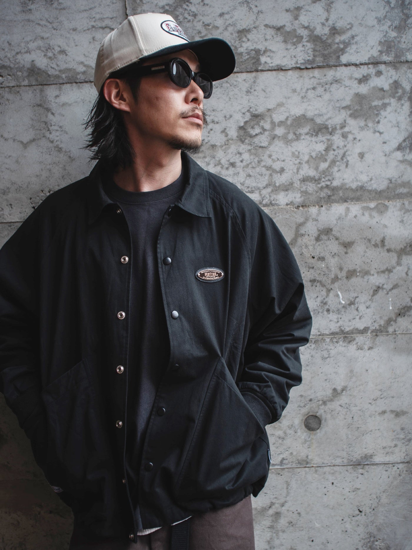 FLUTTER | "The Dress" Cotton Twill Coach Jacket - Black