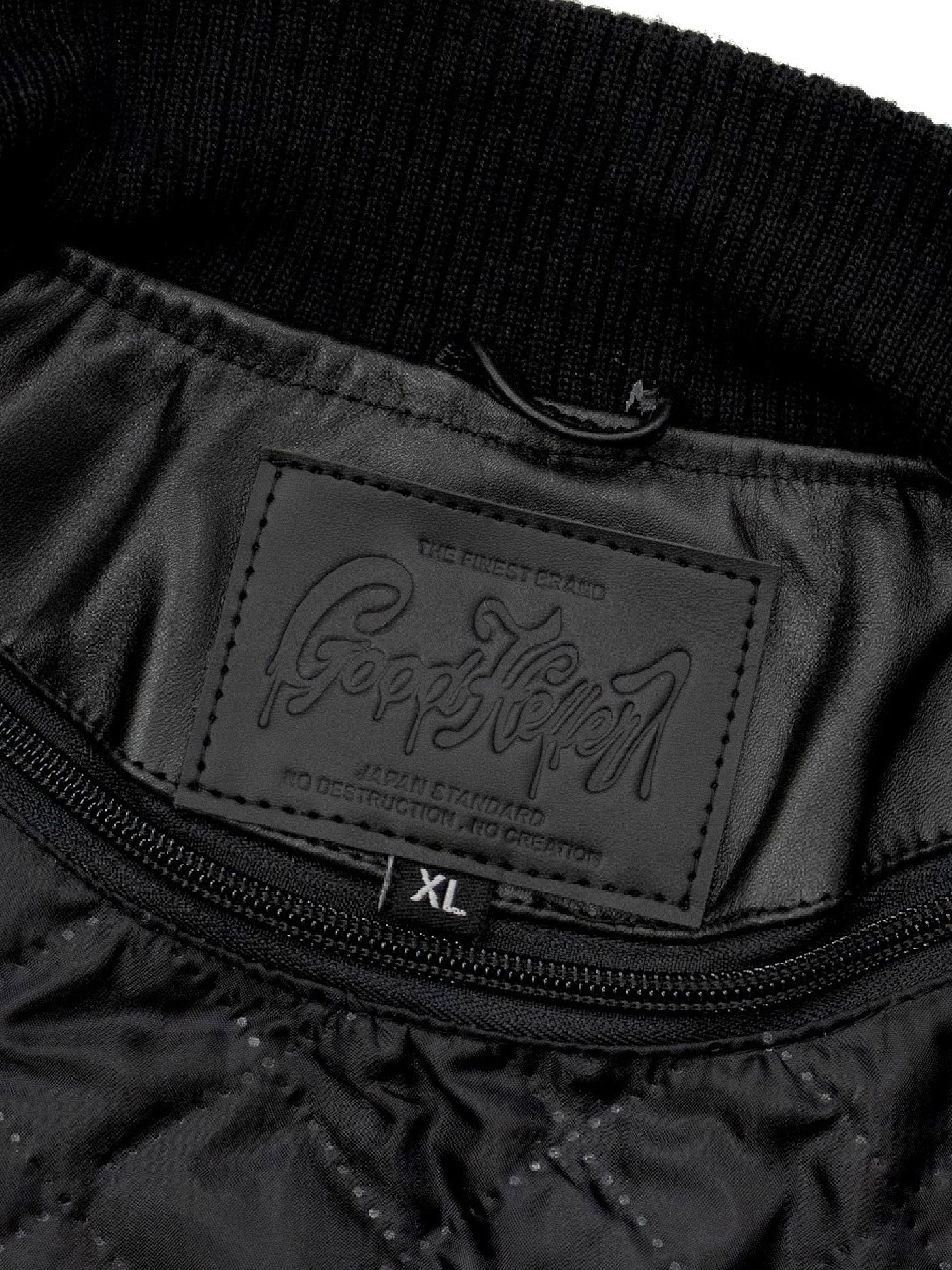 GOOD HELLER | LIGHT LEATHER AWARD JACKET - Black – TRUMPS