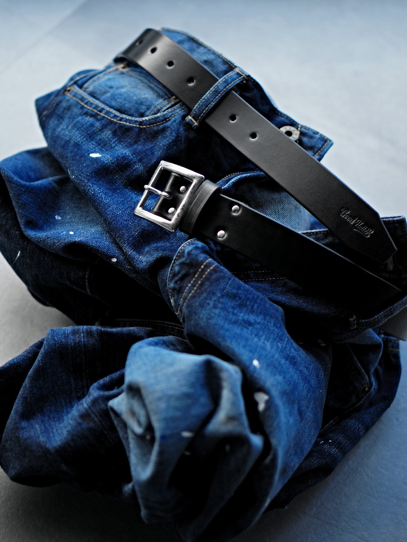 【8.23 (Sat) 12:00 Release】GOOD HELLER | SQUARE BUCKLE LEATHER BELT