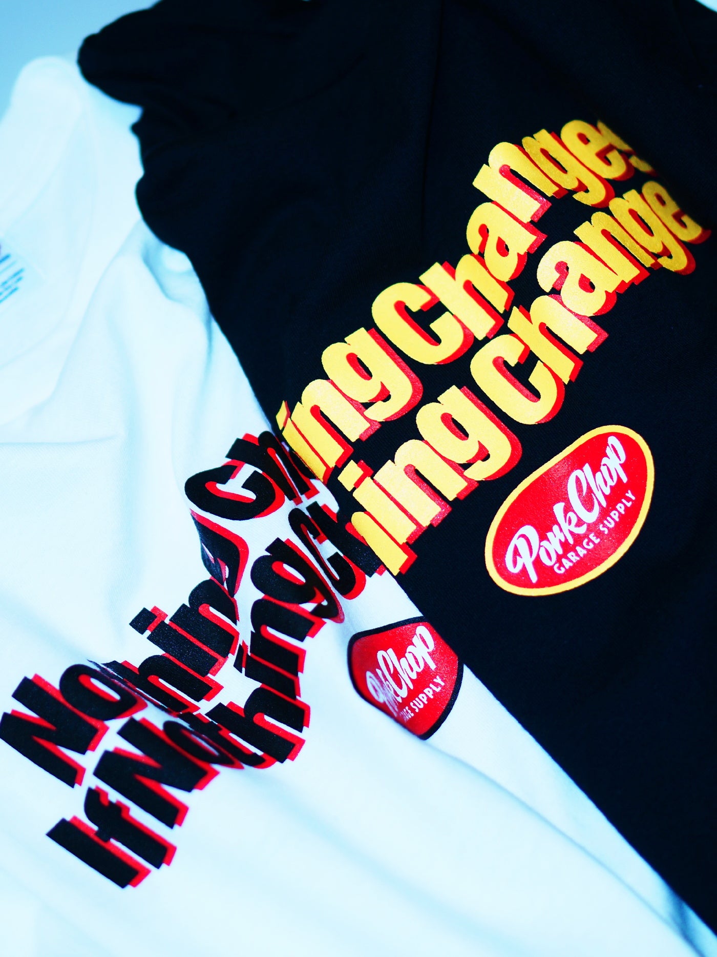 PORKCHOP | NC OVAL SCRIPT L/S TEE - White