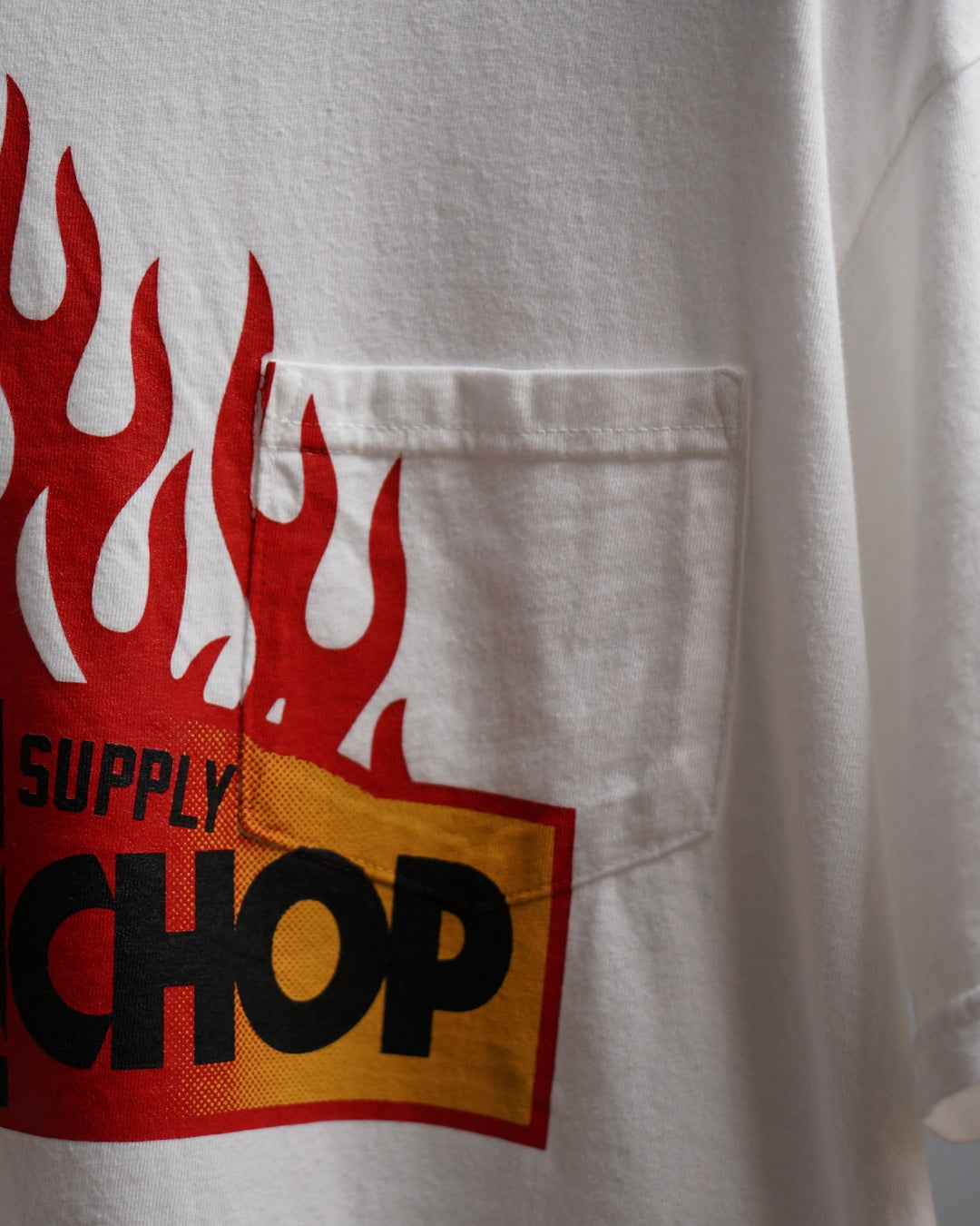 PORKCHOP | FIRE BLOCK POCKET TEE - White