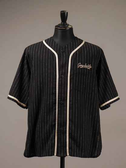 【4.3 (Fri) Release】GANGSTERVILLE | THUG LIFE - BASEBALL SHIRTS / GSV6114 - Black
