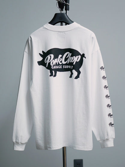 【3.29 (Sun) 12:00 Release】PORKCHOP | SCRIPT PORK L/S TEE - White