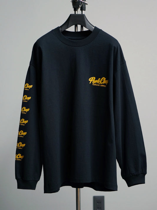 【3.29 (Sun) 12:00 Release】PORKCHOP | SCRIPT PORK L/S TEE - Black