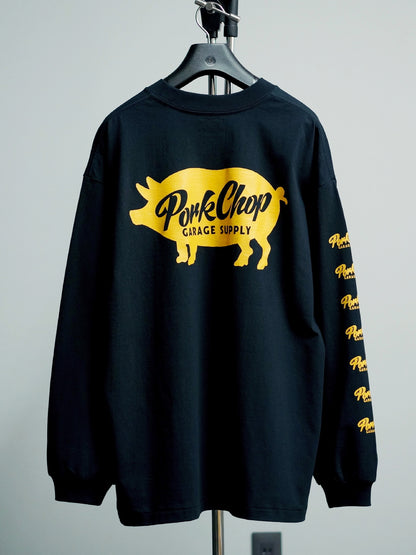 【3.29 (Sun) 12:00 Release】PORKCHOP | SCRIPT PORK L/S TEE - Black
