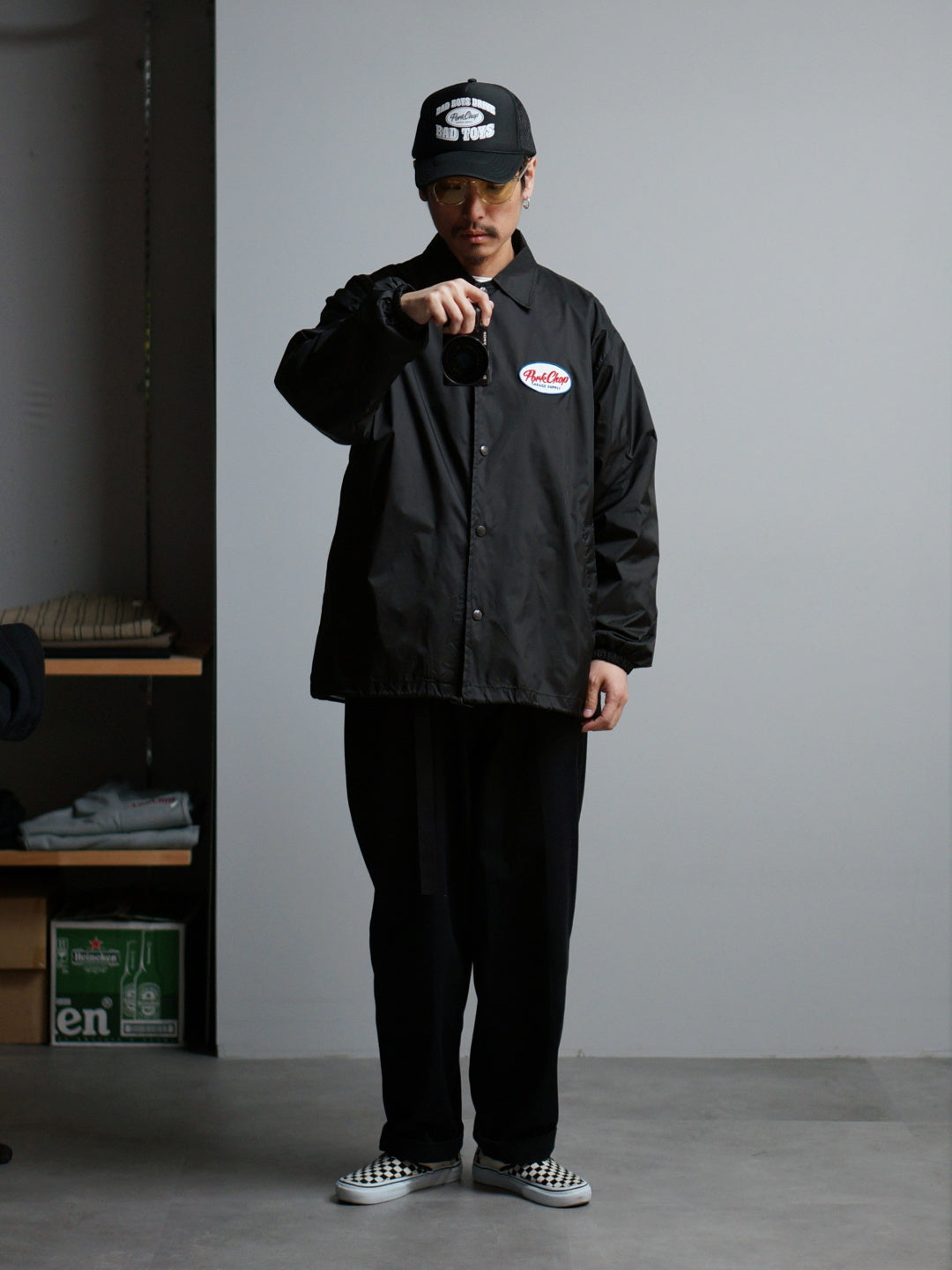 PORKCHOP | PORK BACK COACH JKT - Black/Red/Blue