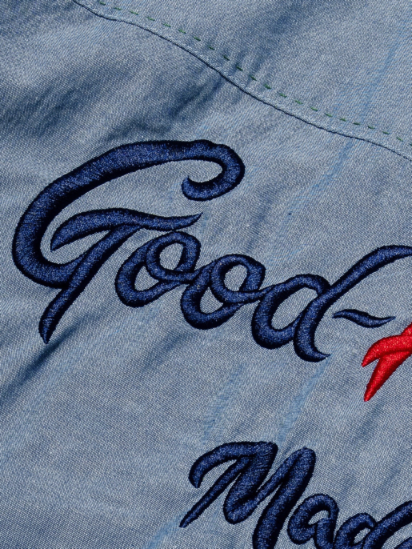 【9.20 (Sat) 12:00 Release】GOOD HELLER | CHAMBRAY WESTERN EMBROIDERY L/S SHIRT