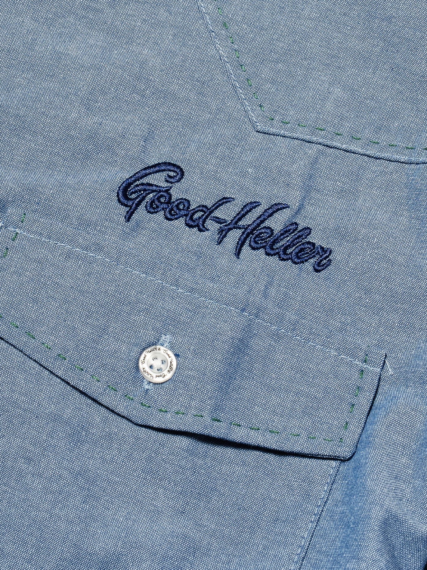 【9.20 (Sat) 12:00 Release】GOOD HELLER | CHAMBRAY WESTERN EMBROIDERY L/S SHIRT
