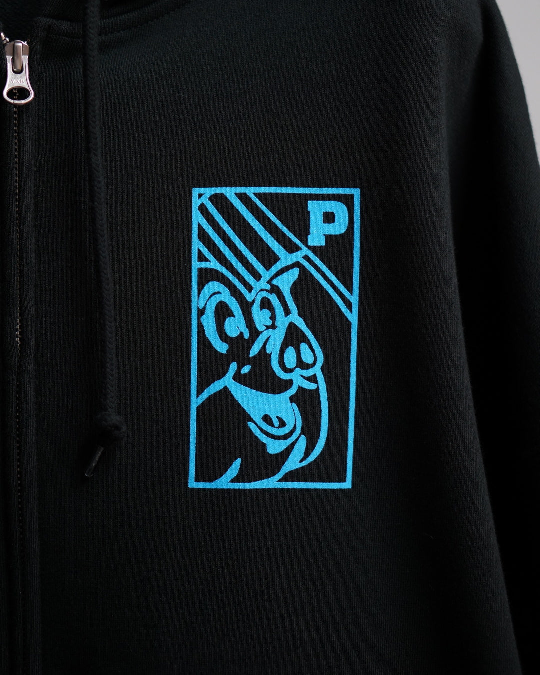 PORKCHOP | O.P. SQUARE ZIP UP HOODIE - Black
