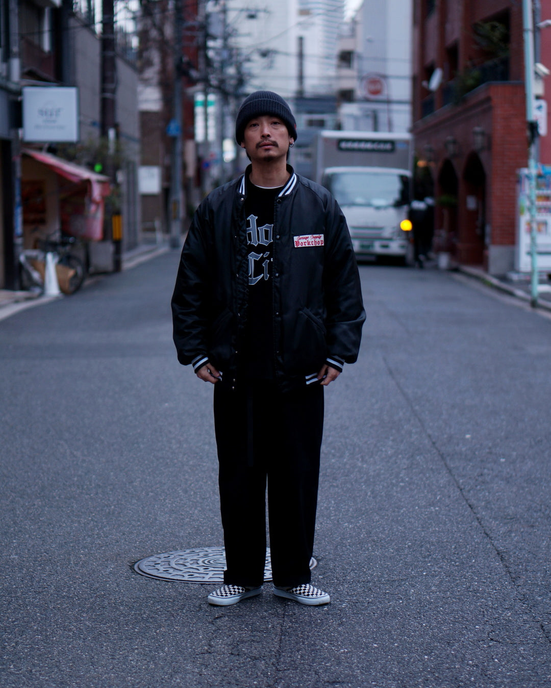 PORKCHOP | SATIN SPORT JKT - Black
