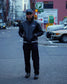GOOD HELLER | LIGHT LEATHER AWARD JACKET - Black