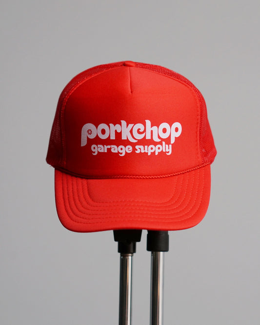 PORKCHOP | WHEEL LOGO MESH CAP - Red