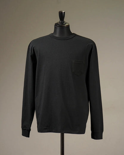 GLADHAND & Co. | HEAVY WEIGHT BINDER NECK L/S POCKET T-SHIRTS - Black