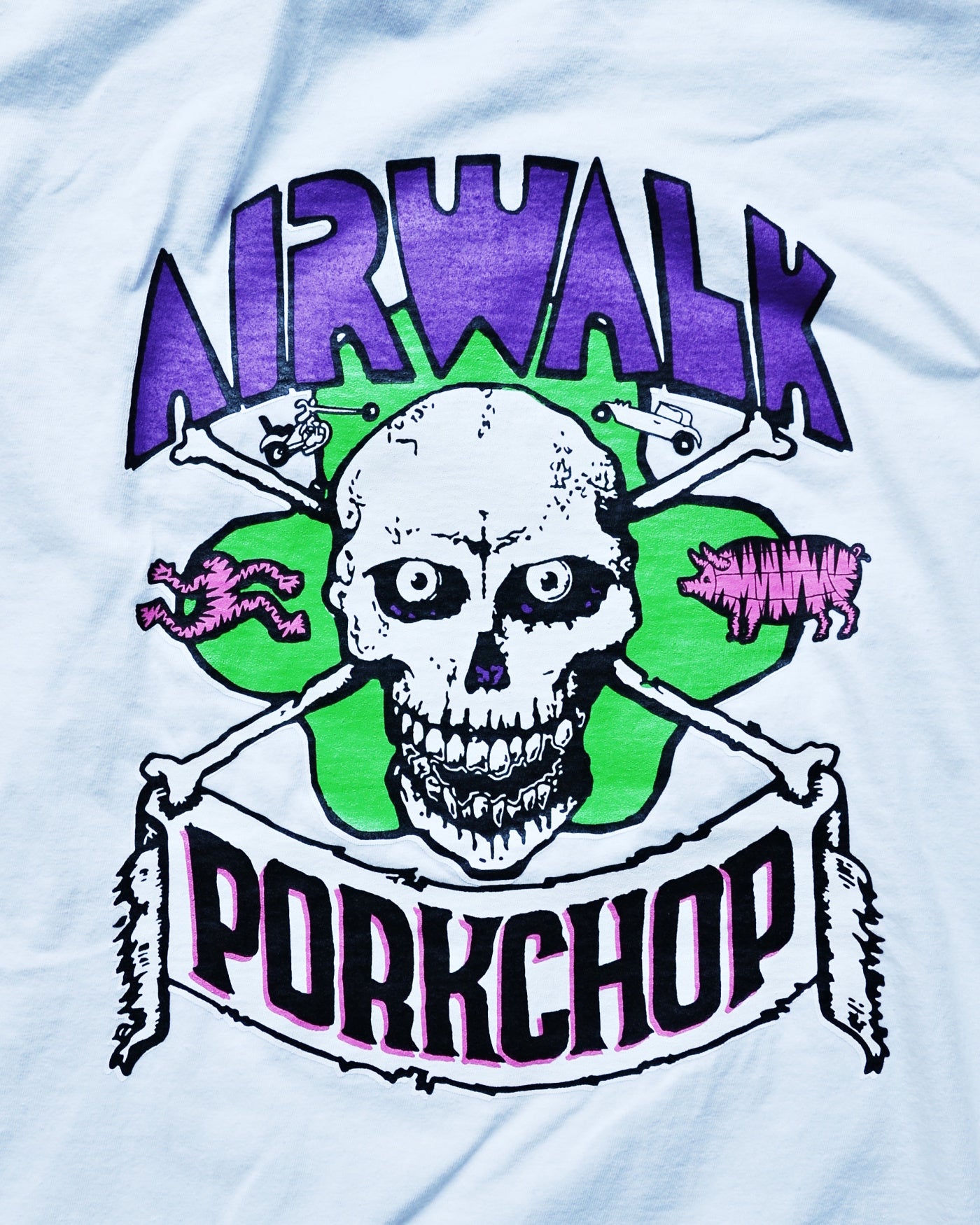 PORKCHOP | AP SKELETON TEE - White