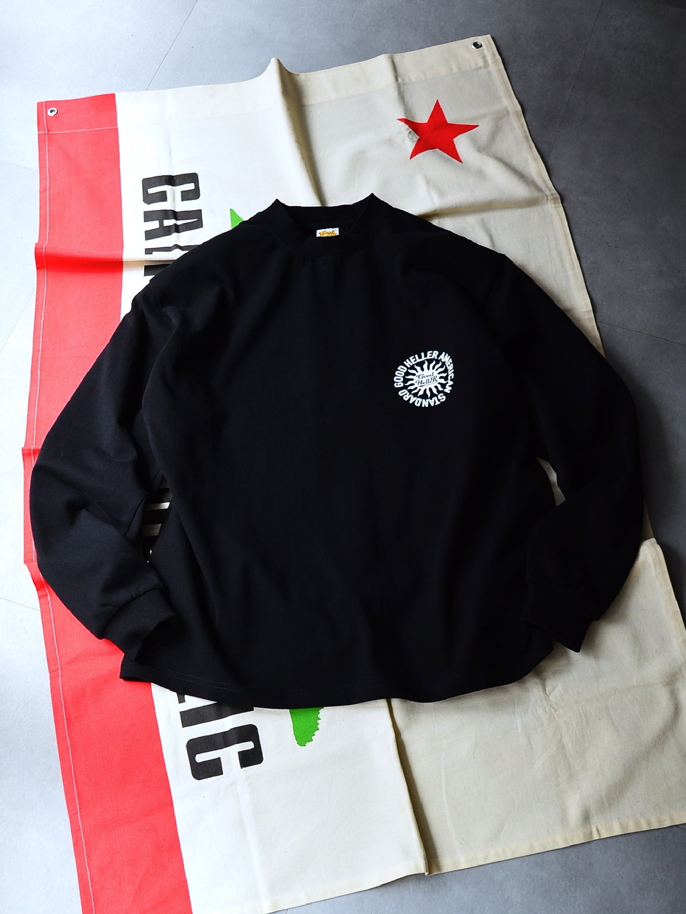 GOOD HELLER | SUN LOGO 9.5oz L/S T-SHIRT - Black