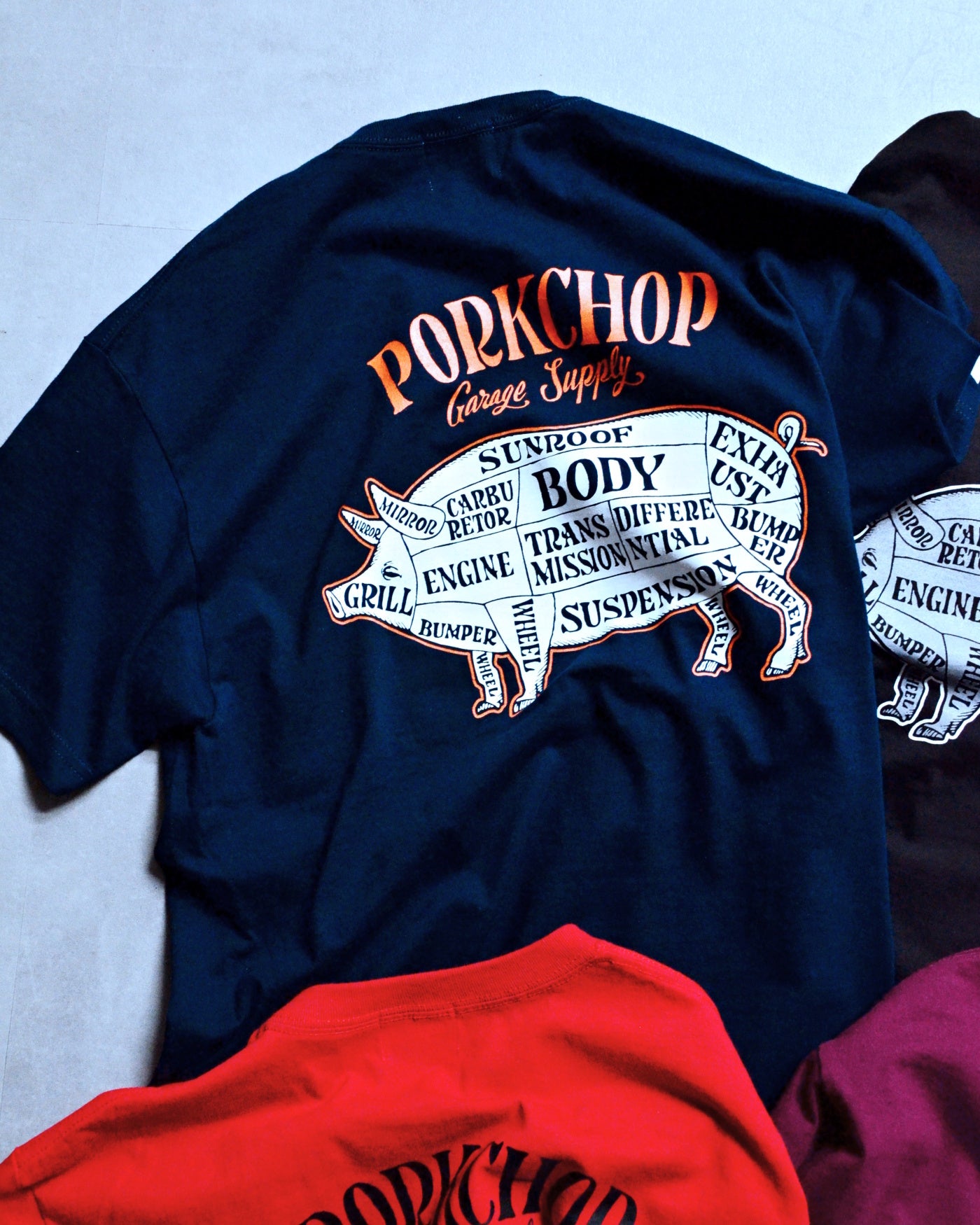 PORKCHOP | PORK BACK TEE 24SS - Navy