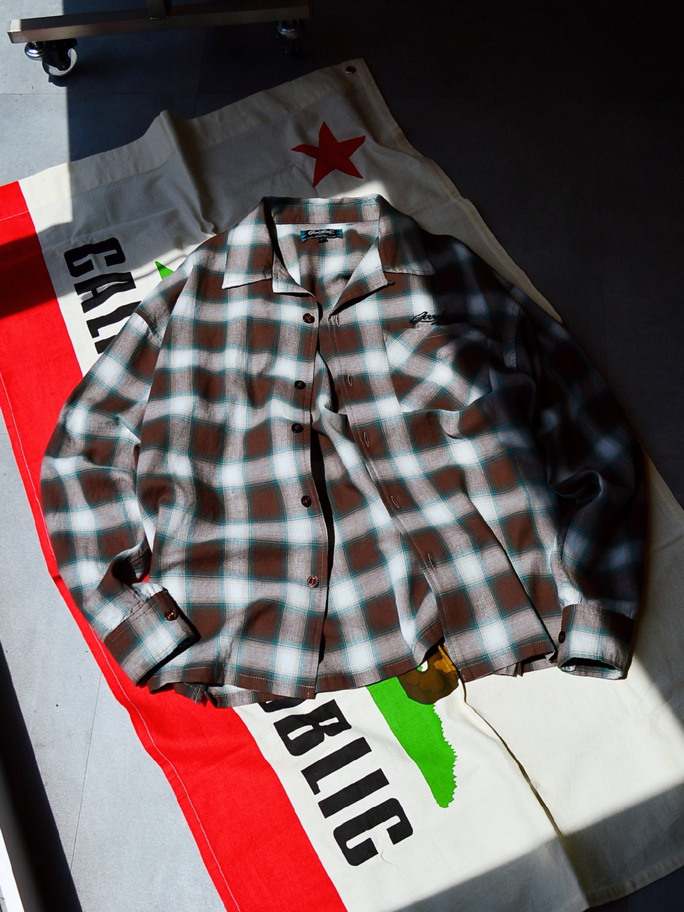 【9.20 (Sat) 12:00 Release】GOOD HELLER | OMBRE CHECK L/S SHIRT - Brown