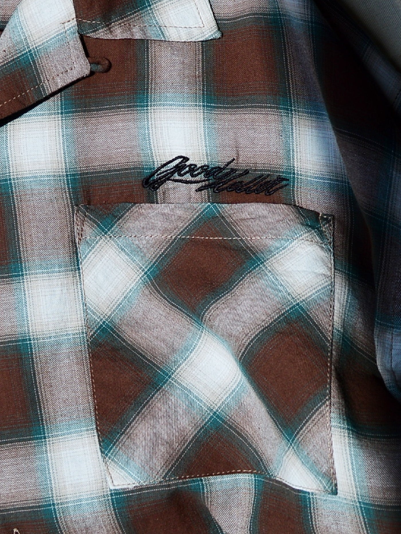 【9.20 (Sat) 12:00 Release】GOOD HELLER | OMBRE CHECK L/S SHIRT - Brown