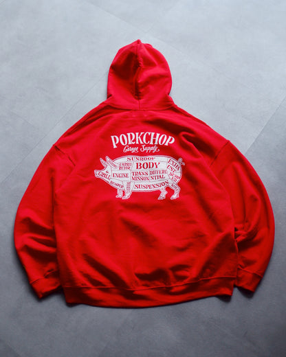 PORKCHOP | PORK BACK HOODIE - Red/White