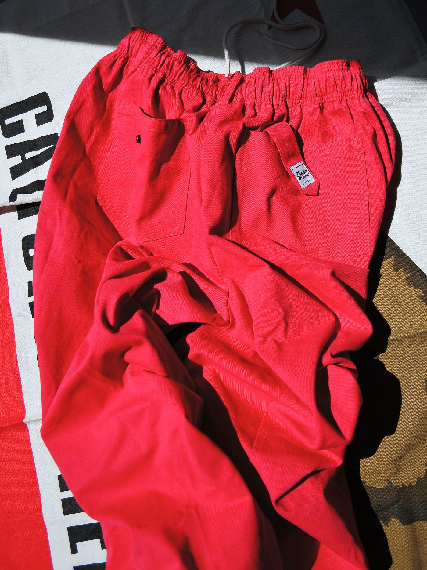FLUTTER | The Holiday -Comfy fit- Cotton Twill Easy Pants - Coral Red